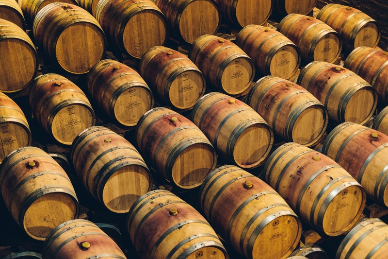 wine estate pattern wine and barrel 4k