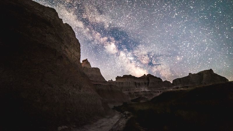 mountains, starry sky, stars, 4k