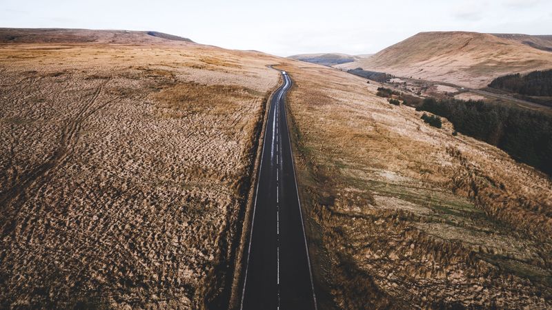 road, markings, top view, 4k
