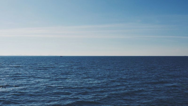 sea, horizon, sky, 4k
