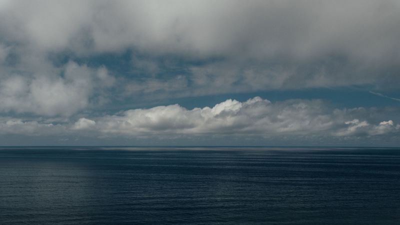 sea, clouds, horizon, 4k