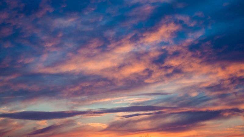 clouds, sunset, porous, 4k