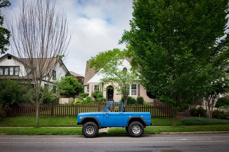 street house neighborhood and truck 4k