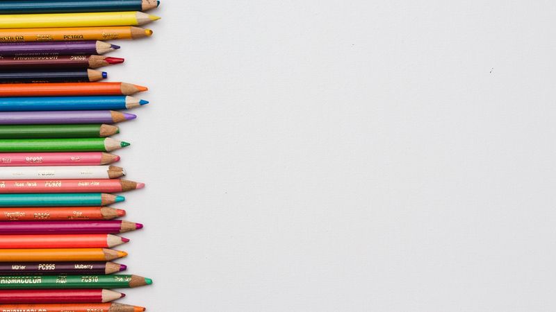 colored pencils, set, sharpened, 4k