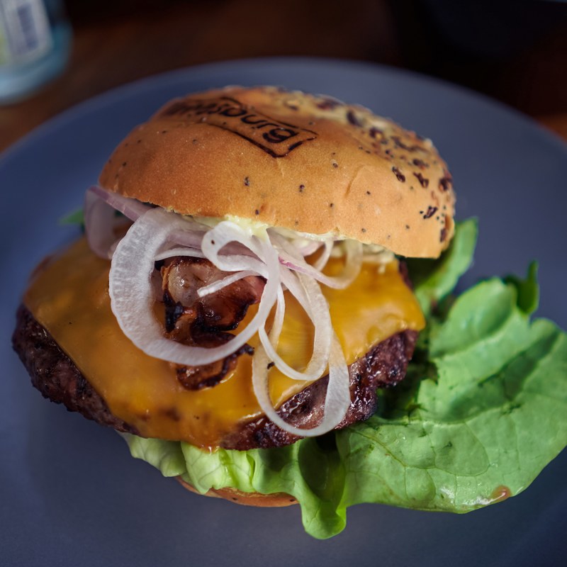 plate burger food and hamburger 4k