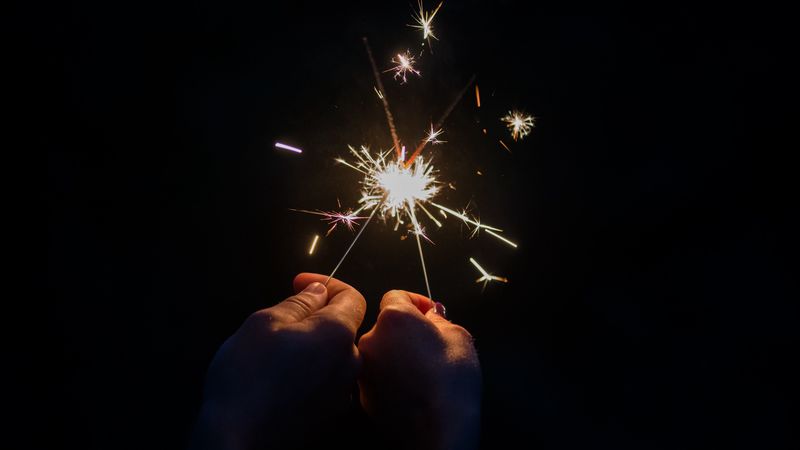 bengal fire, arms, sparks, 4k