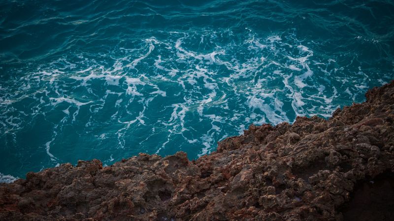 sea, stones, foam, water, 4k