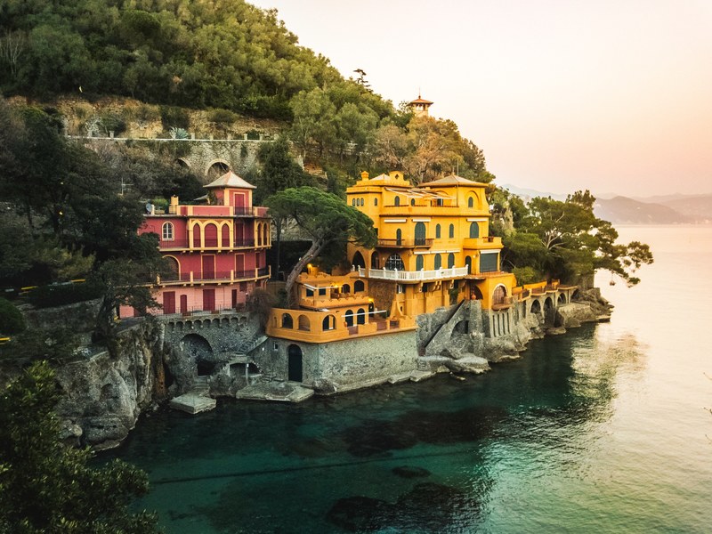architecture seaside coastal town and yellow 4k