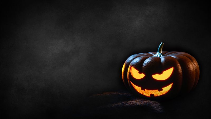 pumpkin, halloween, light, 4k