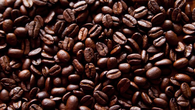 coffee beans, coffee, fried, 4k