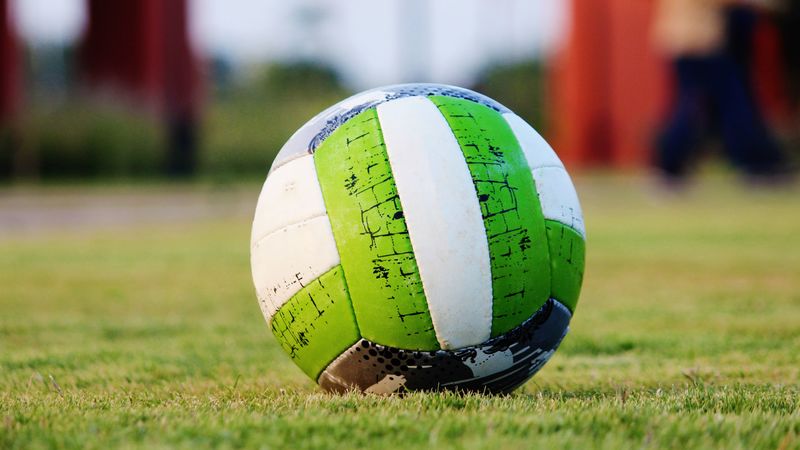 soccer ball, grass, green, 4k