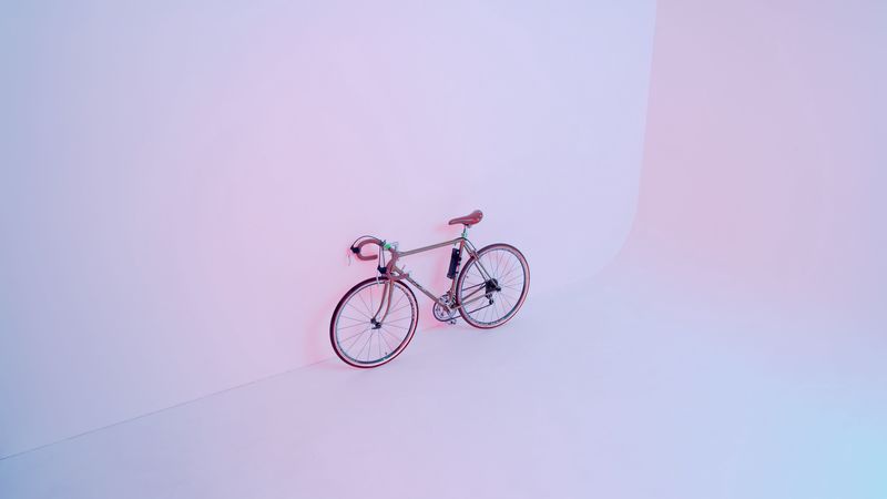bicycle, pink, light, 4k