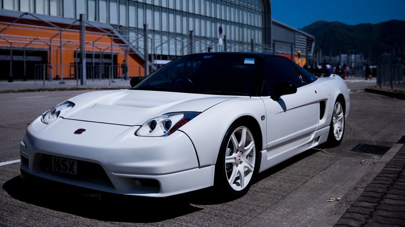 sports car, side view, white, 4k