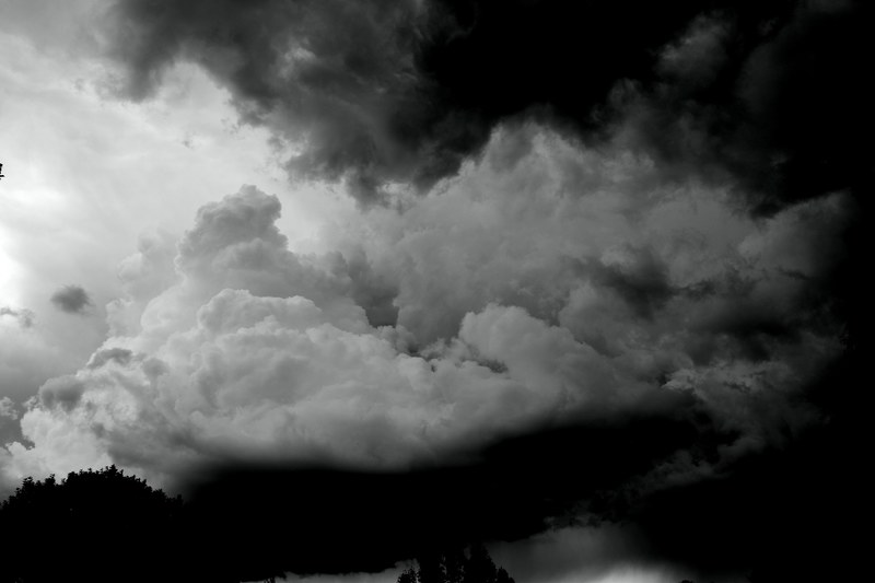 a black and white photograph of storm clouds, storm clouds black white 4k