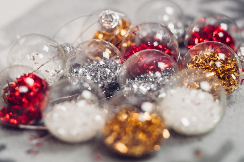 bauble glitter christmas and gold 4k