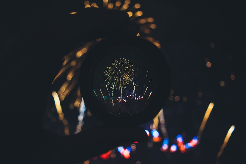 dark bonfire night 4th of july and firework 4k