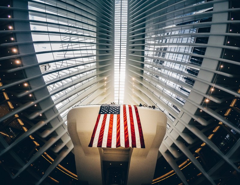 flag united states ceiling and light 4k