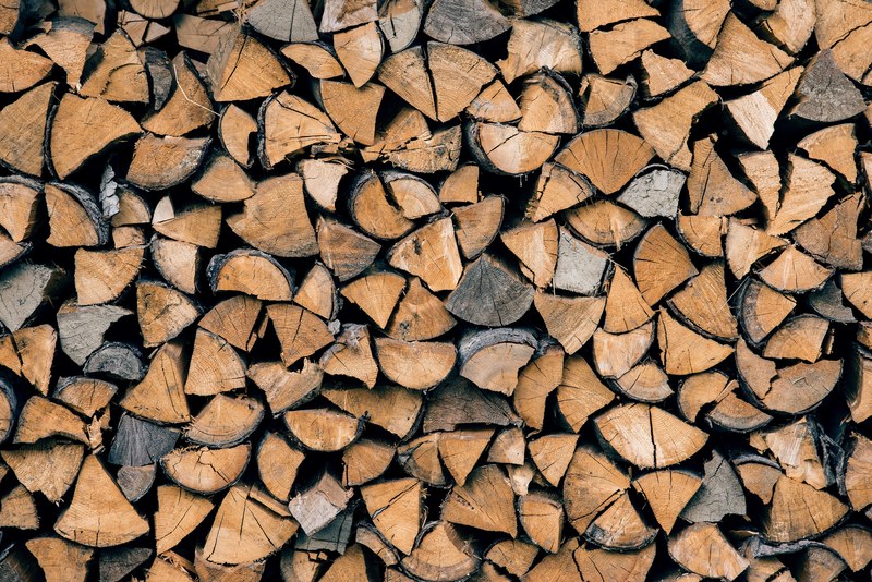 a stack of wedge shaped firewood pieces, firewood wedges 4k