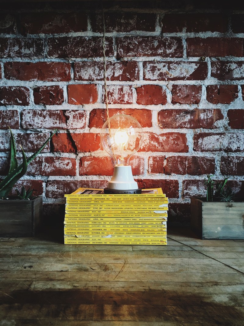 light brick lightbulb and interior hd, 4k