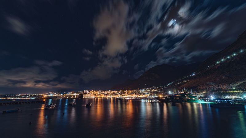 city, night, panorama, 4k