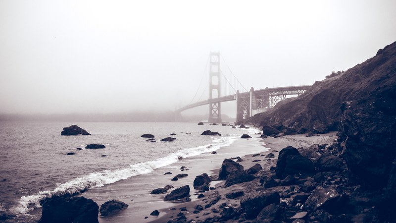 fog californium san francisco and bridge 4k