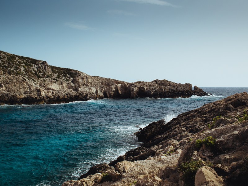 sea shore mediterranean and rock 4k