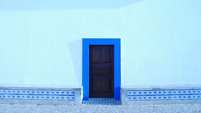 door, wall, building, entrance, 4k