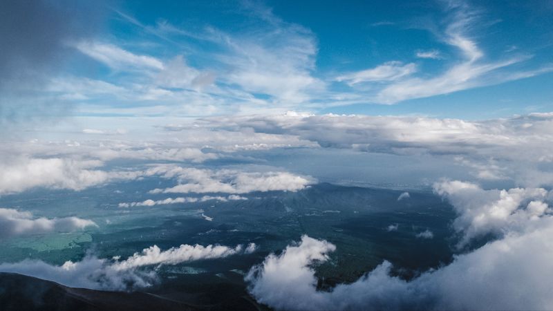 clouds, sky, top view, 4k