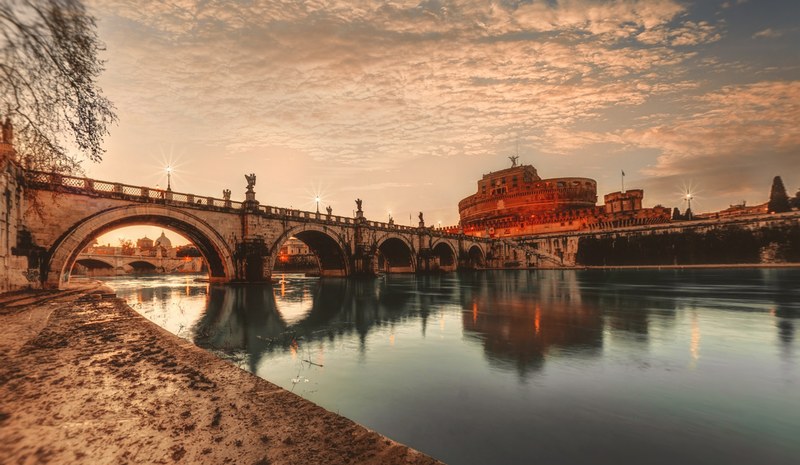 castel santangelo rome italy 4k