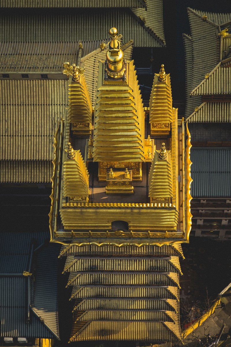 architecture building rooftop and golden structure hd, 4k