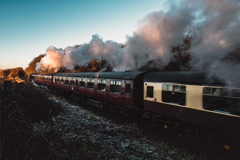 steam train passing by 4k