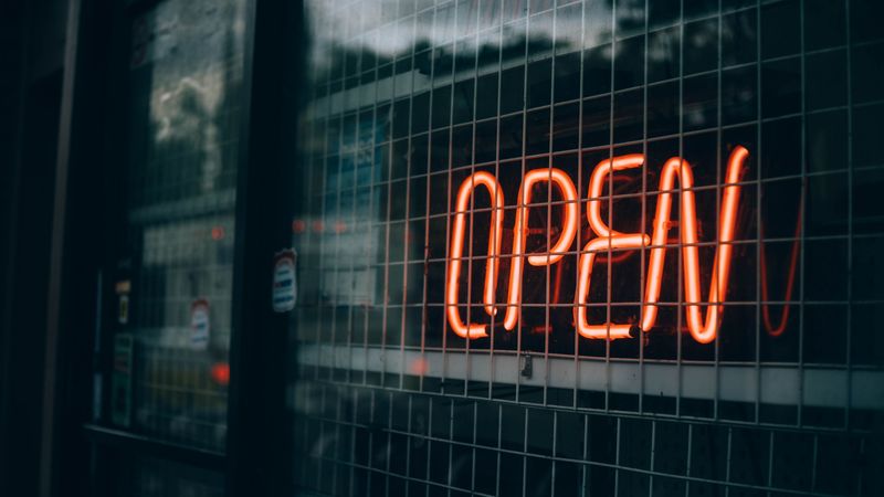 inscription, open, backlight, 4k