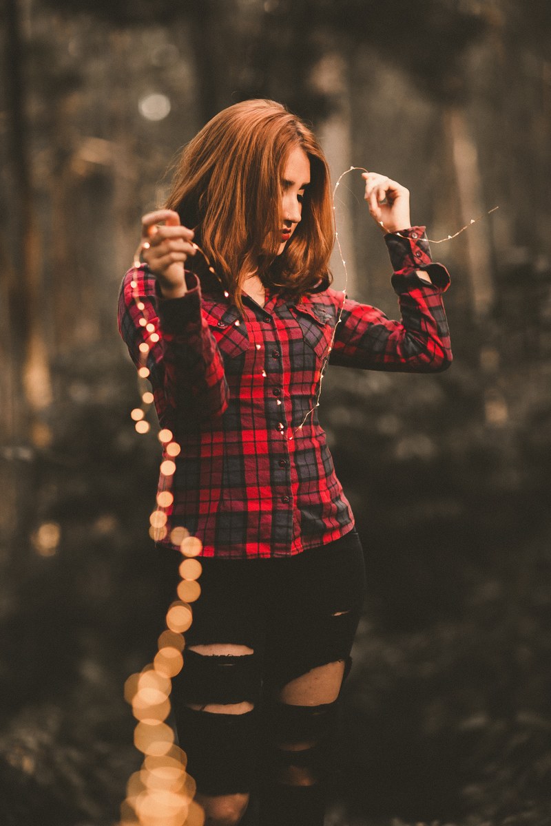 woman fashion style and fairy light hd, 4k