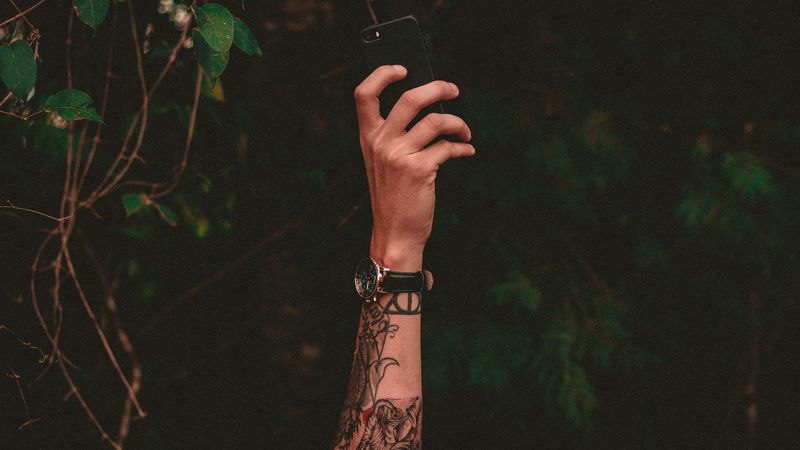 hand, tattoo, phone, watch, 4k