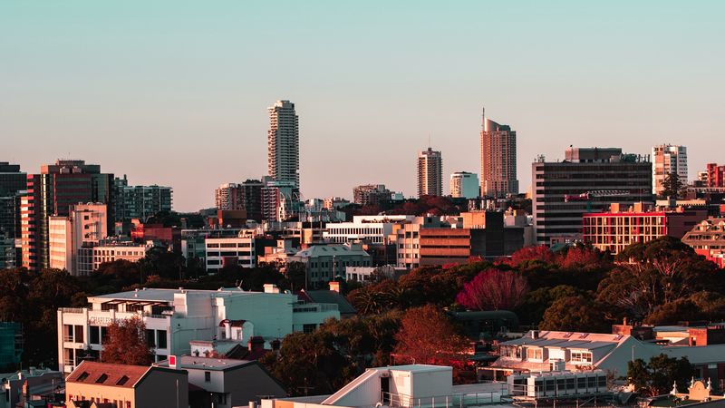 city, buildings, skyscraper, roofs, 4k