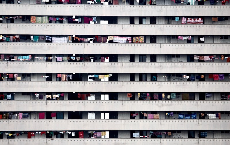 laundry apartment building and balcony 4k