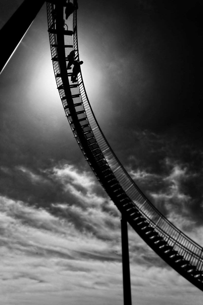 sky roller coaster stair and architecture hd, 4k