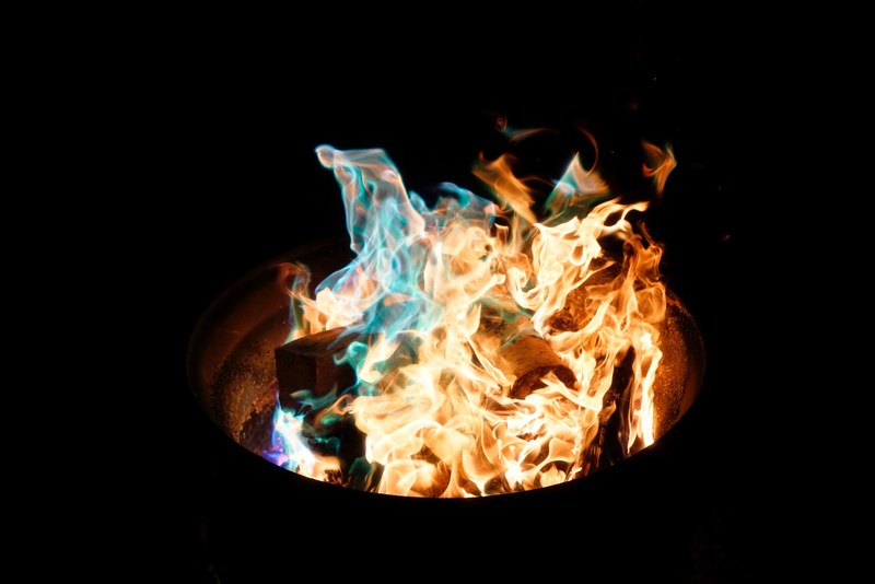 campfire fire pit bonfire and black background 4k
