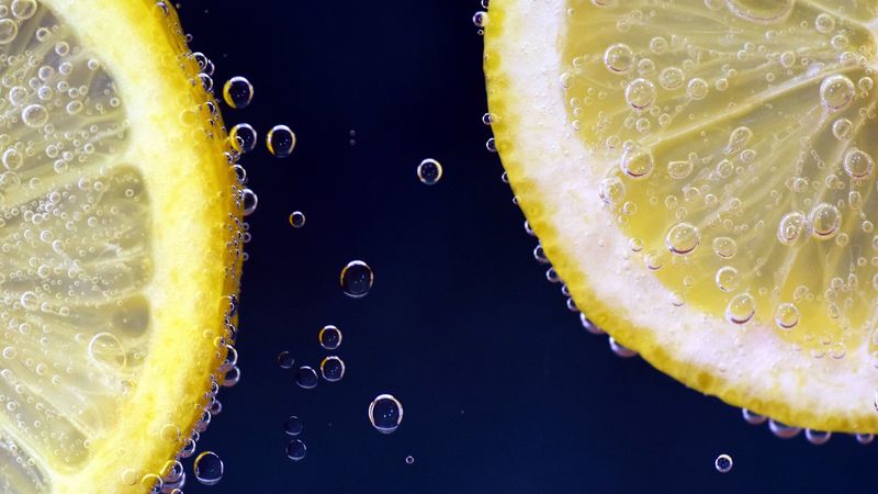 lemon, citrus, drops, close-up, 4k