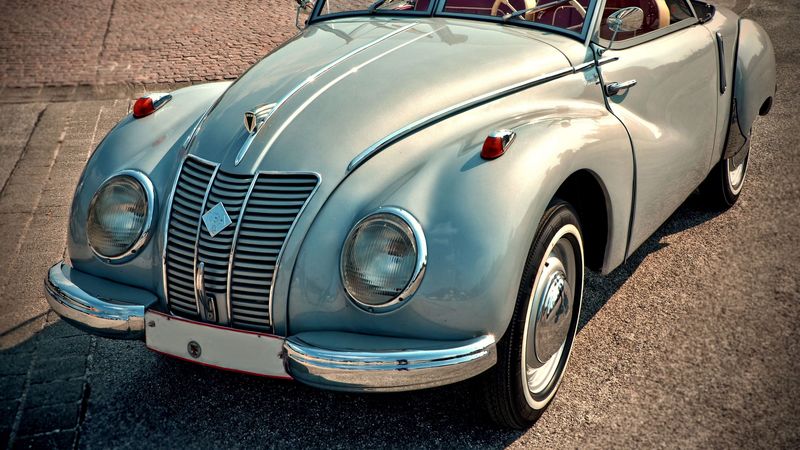retro, car, side view, vintage, 4k
