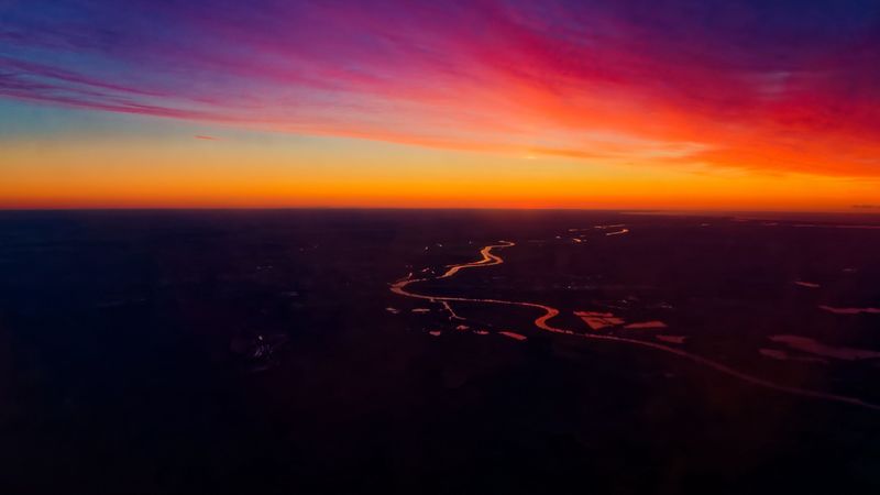 sunset, sky, horizon, 4k