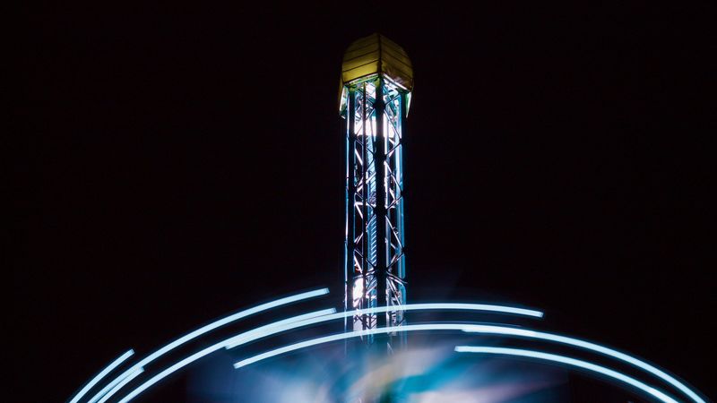 tower, lights, light, night, 4k