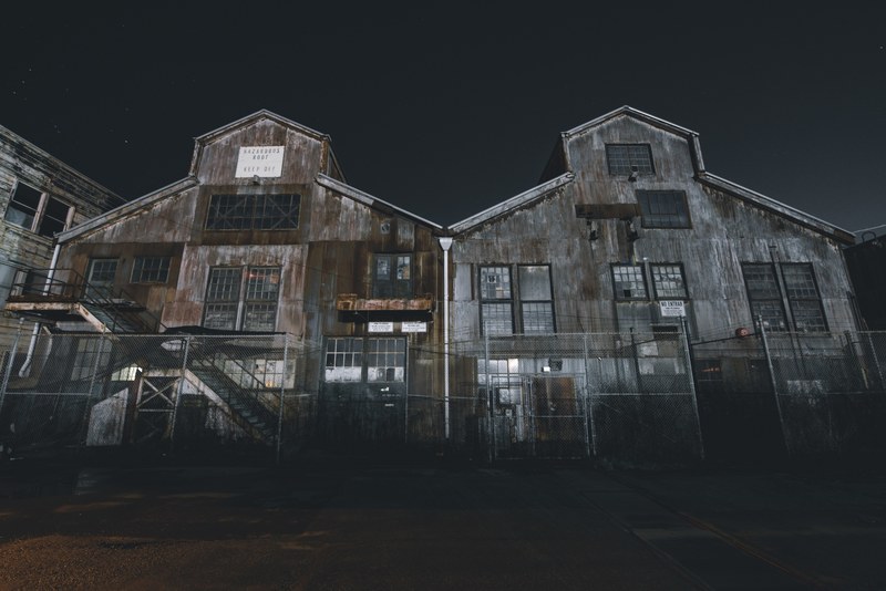 freaky abandoned warehouses, ghost town 4k