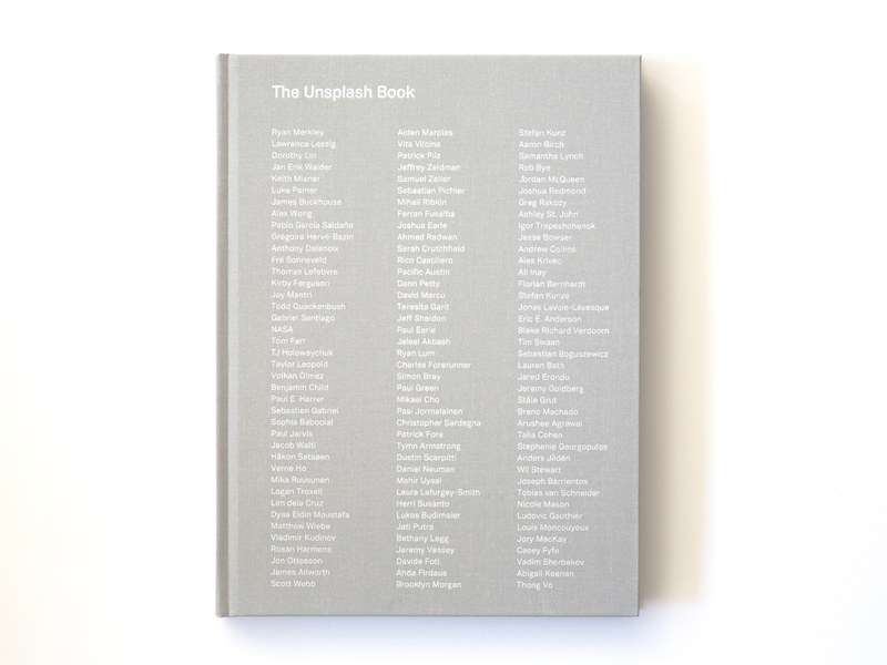 grey cover of the unsplash book with written names in toronto, cover of the unsplash book 4k