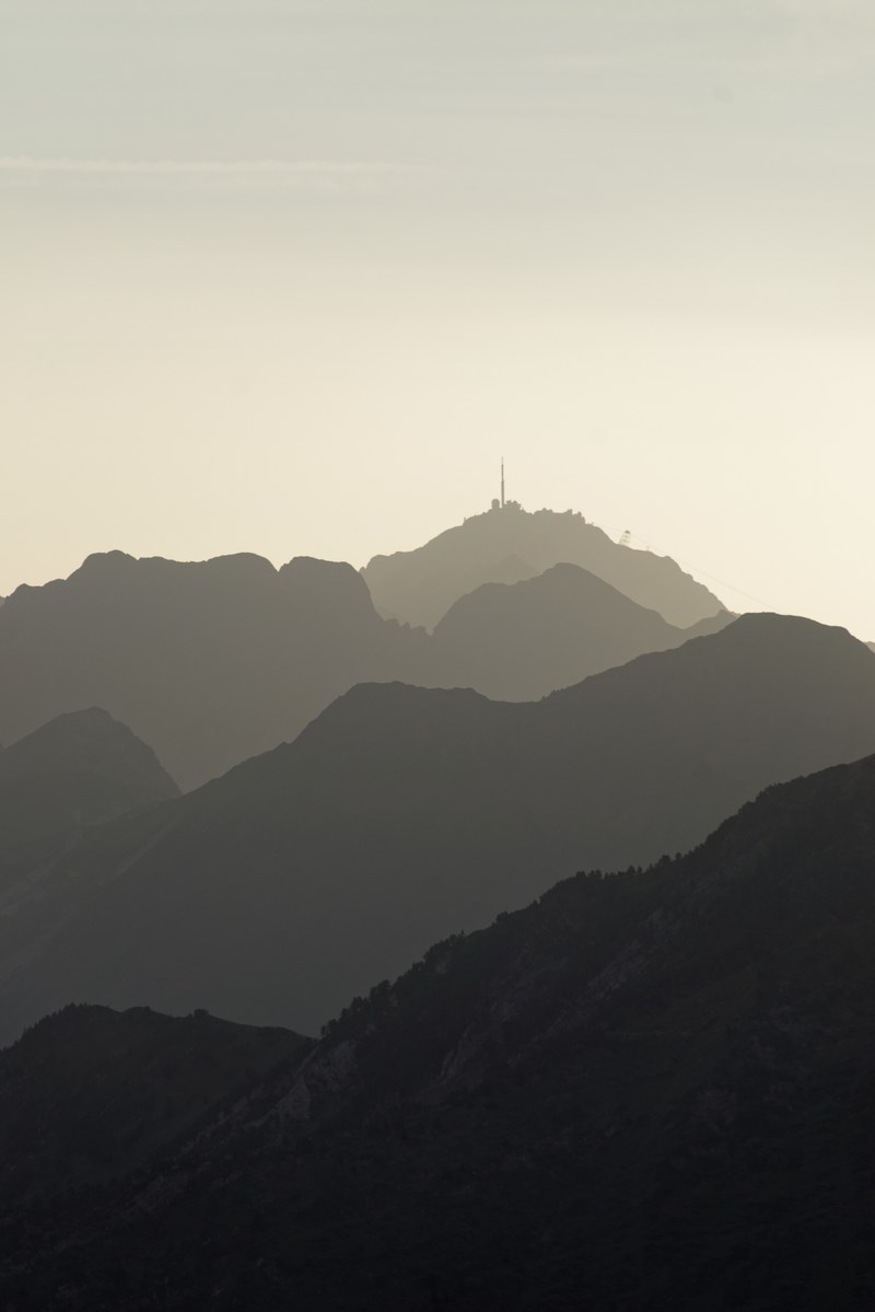 mountain fog weather station and hiking hd, 4k