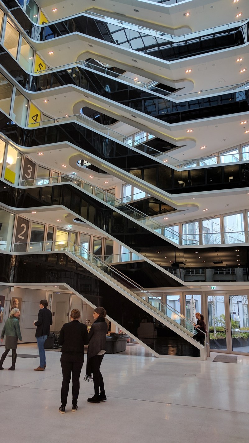 staircase at advertising agency building in berlin 4k