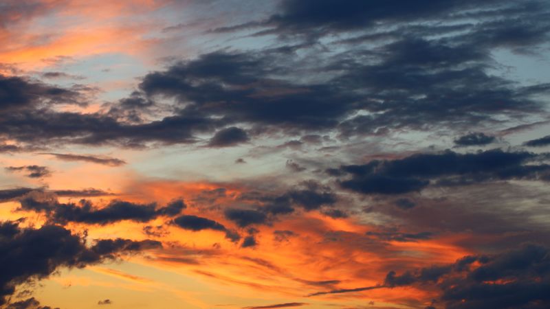 sky, cloud, sunset, evening, 4k