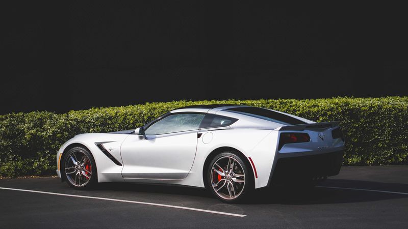 sports car, side view, gray, 4k