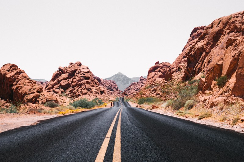 open highway road through the desert of valley of fire state park, valley of fire 4k