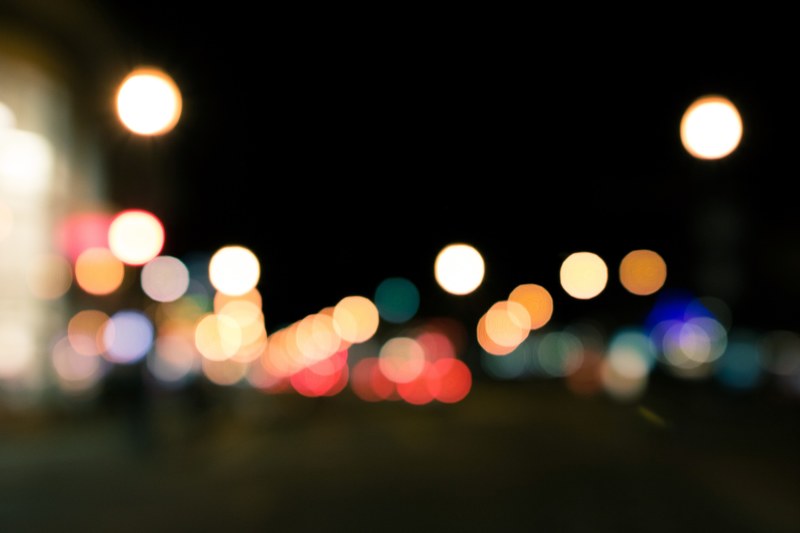bright lights at night in bokeh, bokeh lights 4k